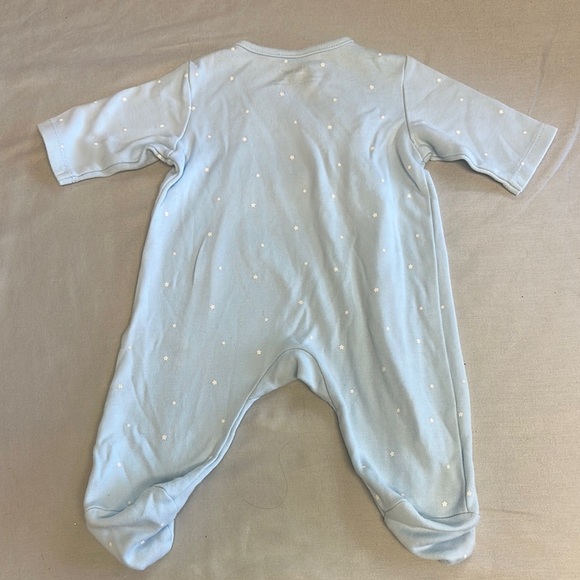 Little Me Blue Cotton Footies One Piece - Picture 5 of 5